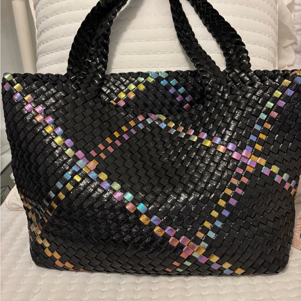 Multicolor Woven Tote Bag